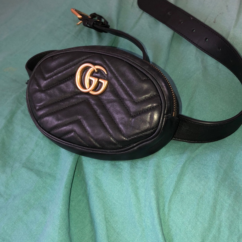 GUCCI GG Marmont Small Matelasse Leather Belt Bag